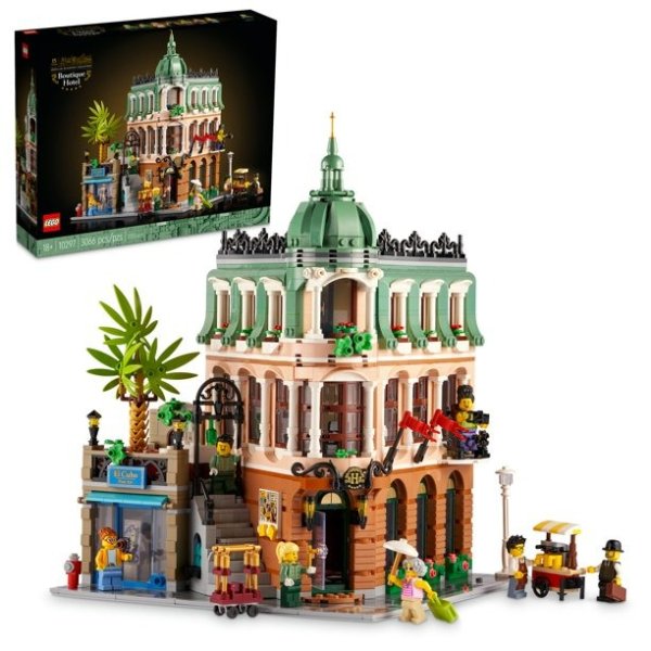 Boutique Hotel 10297 Building Kit; Make a Detailed Displayable Model Hotel Packed with Surprises (3,066 Pieces)