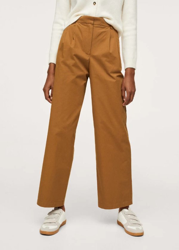 Cotton pleated pants - Women | OUTLET USA