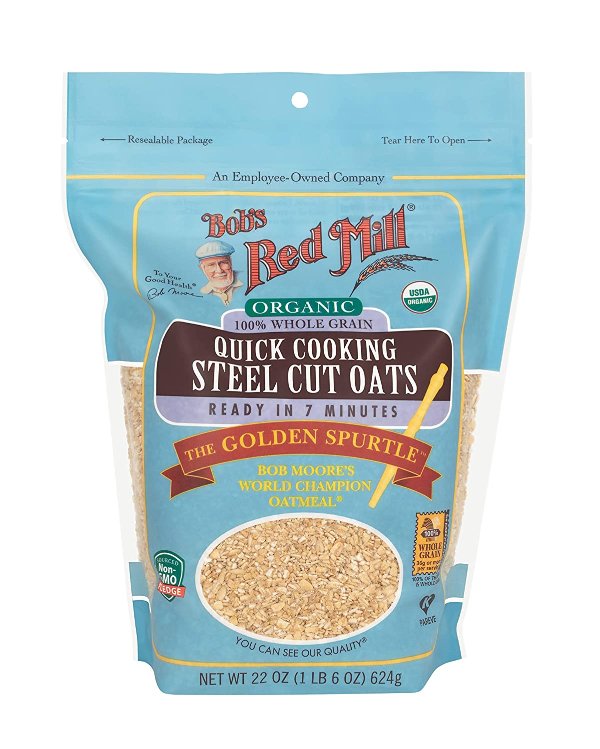 Organic Quick Cooking Steel Cut Oats, 22-ounce (Pack of 4)