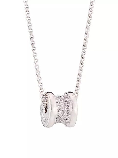 B.zero1 18K White Gold & Pave Diamond Necklace