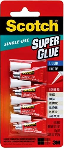 Scotch Super Glue Liquid, .07 Ounces (AD114), 4 Count