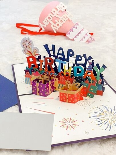 1pc 3D Birthday Greeting Card