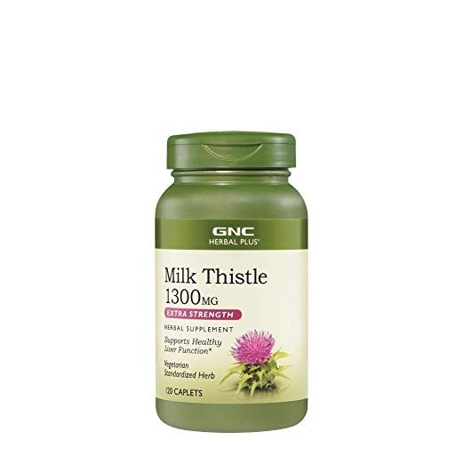 Herbal Plus Milk Thistle for Healthy Liver Function, 1300mg - 120 Caplets