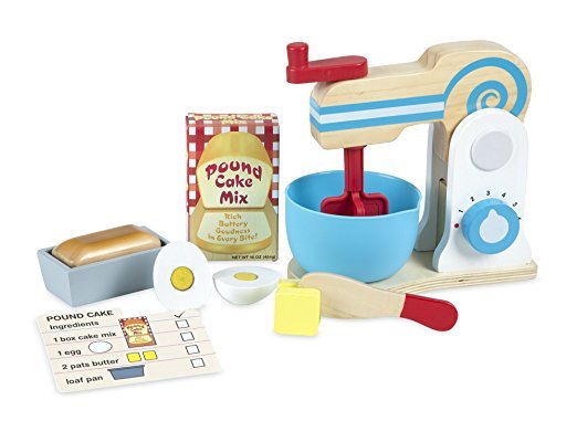Wooden Make-a-Cake Mixer Set (11 pcs) - Play Food and Kitchen Accessories