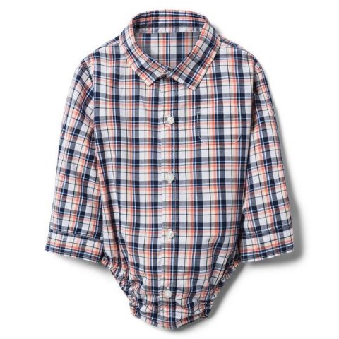 Janie and JackPlaid Poplin Bodysuit
