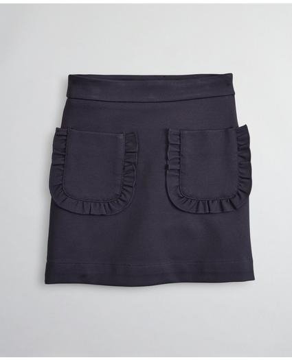 Girls Knit Ruffle Front Ponte Skirt