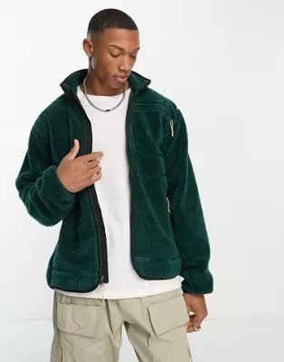 Extreme Pile full zip jacket in green
