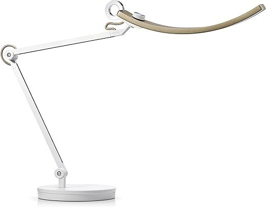 eReading LED Desk Lamp/ Task Lamp/ Swing Arm Lamp: Eye-Care, Auto-Dimming, CRI 95, 13 Color Temperatures, 35” Wide Illumination for Home Office, Bedroom, Living Room (Gold)