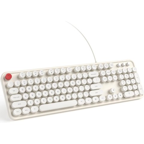 KNOWSQT 圆形键帽 白色复古风键盘