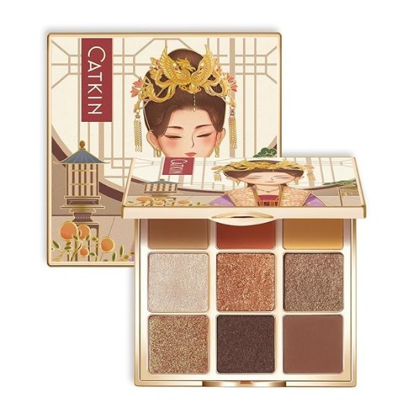 Eyeshadow Palette Makeup, Matte Shimmer 9 Colors, Highly Pigmented, Creamy Texture Earth Tone Natural Bronze Neutral Cosmetic Eye Shadows (C09 SUNSET)
