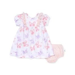 Butterfly Buddies Organic Baby Dress & Diaper Cover Set