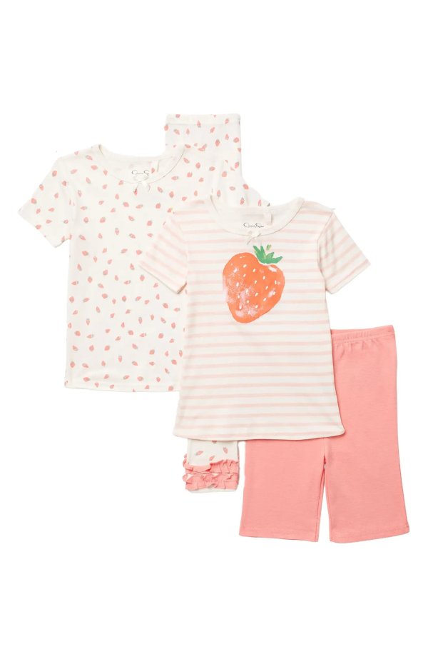 Strawberry 4-Piece Pajama Set