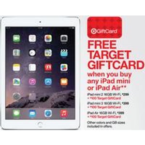 Target买苹果 iPad Air / Mini 超多送$140礼卡！