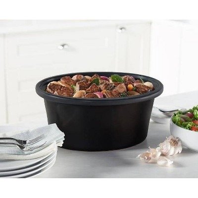Crock Pot 7qt Cook &#38; Carry Programmable Easy-Clean Slow Cooker - Premium Black Stainless Steel