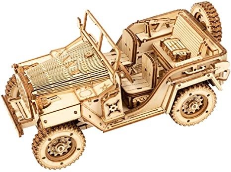 3D Wooden Puzzle for Adults & Teens, DIY Scale Mechanical Vehicle Model Craft Kits - Army SUV