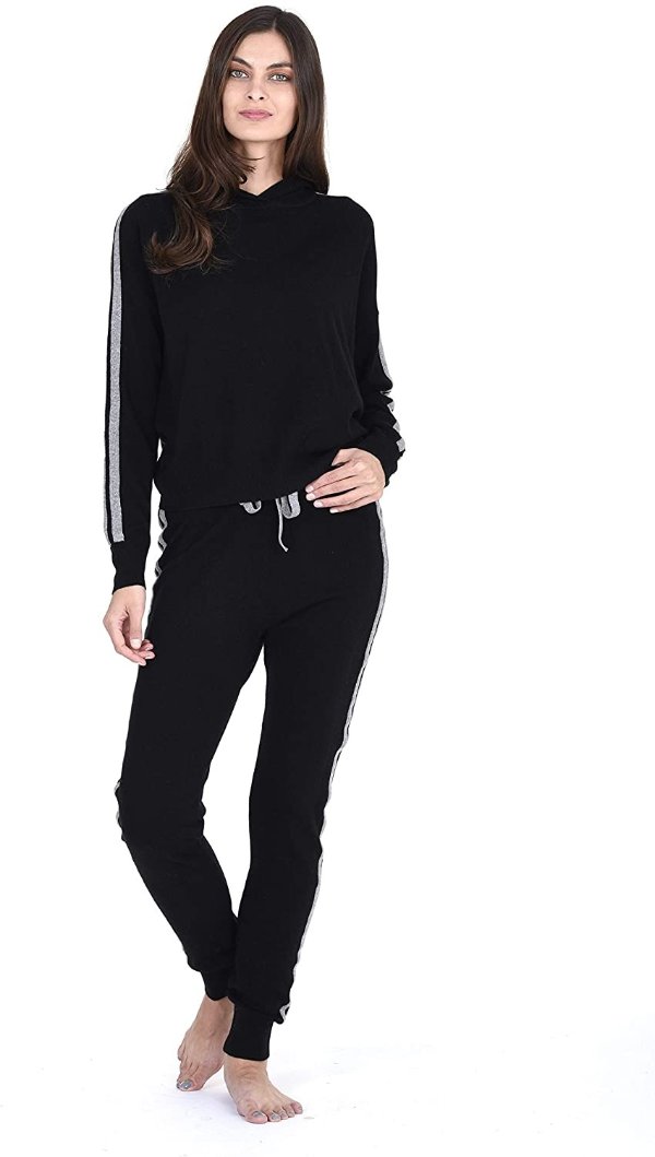 Fusio Cashmere Wool Matching Hoodie Sweater/Jogger Pants Knitted Loungewear for Women ◆Add Both to Cart for Set◆