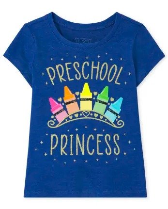 Toddler Girls Short Sleeve Preschool Graphic Tee | The Children's Place - S/D EDGBLU