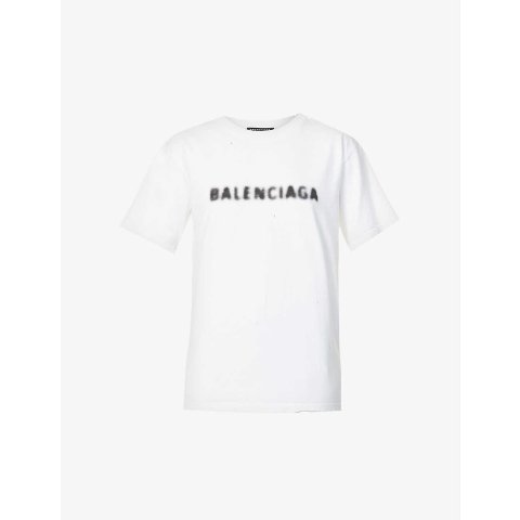 BalenciagaBranded cotton-jersey T-shirt