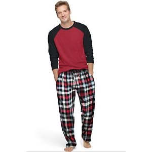 Hanes Men's Jersey Flannel Sleep Set