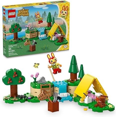 Animal Crossing Bunnie’s Outdoor Activities Buildable Creative Playset for Kids, Includes Video Game Toy Rabbit Minifigure and Tent, Animal Crossing Toy for Girls and Boys Aged 6 and Up, 77047