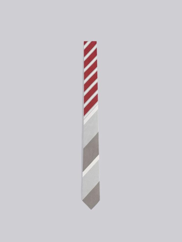 Fun-Mix Stripe 3-Panel Mogador Tie | Thom Browne Official