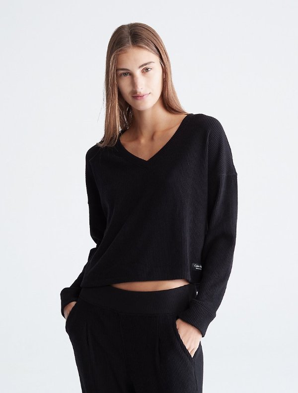 Performance Ribbed Open V-Neck Pullover Sweater Performance Ribbed Open V-Neck Pullover Sweater