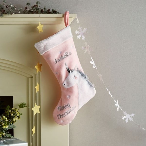 Personalized Pink Unicorn Stocking