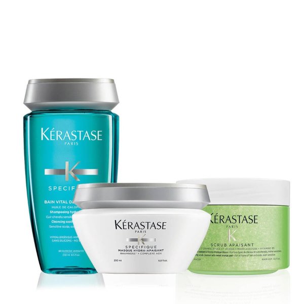 Fusio Scrub Sensitive Scalp Treatment Hair Care Set | Kerastase