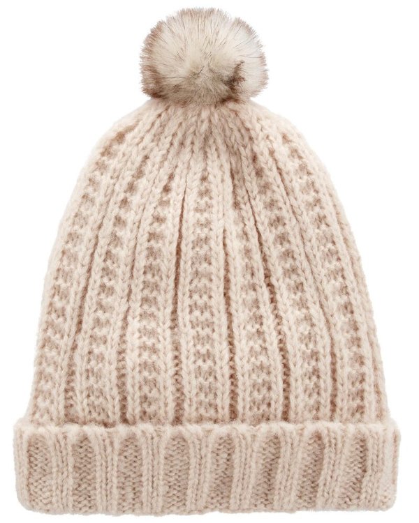 编织毛球帽