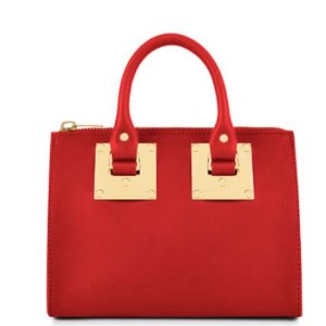 Sophie Hulme  Leather Crossbody Bowling Bag, Red @ Neiman Marcus