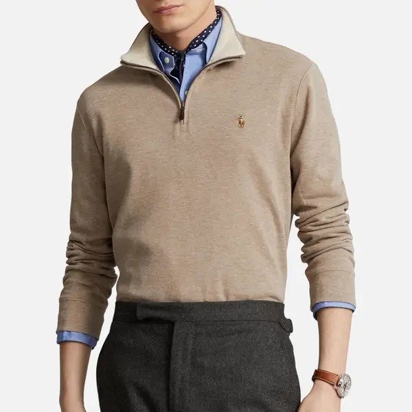 Cotton-Pique Sweatshirt