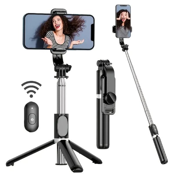 Selfie Stick Tripod With Wireless Remote Control All In One Expandable Portable Iphone Tripod Selfie Stick Compatible With Iphone 13 12 11 Pro Xs Max Xr X 8plus 7 Galaxy Note10 S20 S10 Oneplus 9 9 Pro Etc | Shop On Temu And Start Saving | Temu