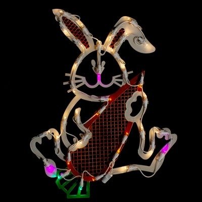 Northlight 17" White LED Lighted Easter Bunny Rabbit Spring Window Silhouette