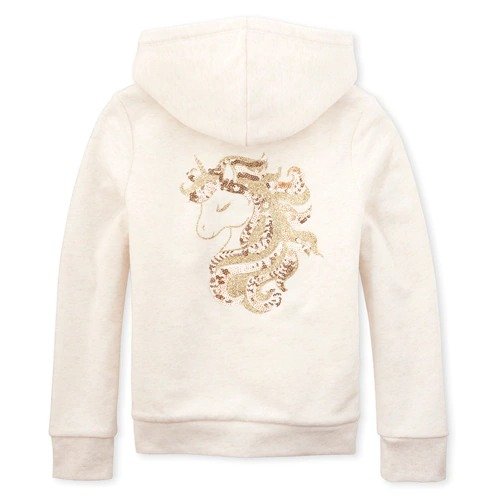 Girls Embellished French Terry Zip Up Hoodie