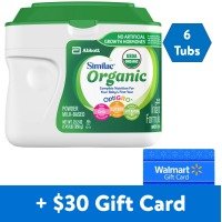 Organic Non-GMO Baby Formula, 6 Count Powder, 1.45-lb Tub