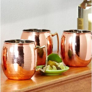 Solid-Copper Moscow Mule Mug 24 Oz.  纯铜杯（2只）