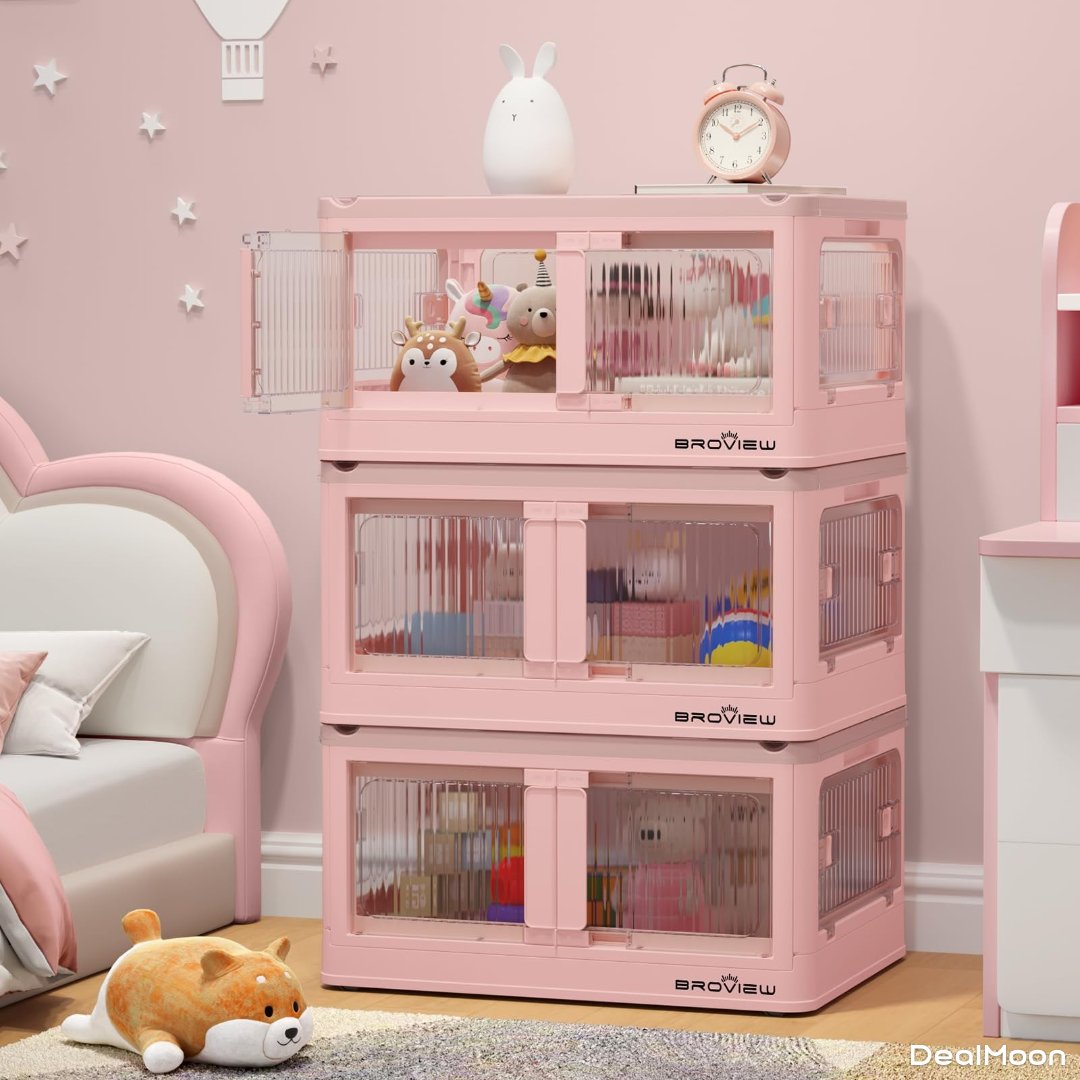 全网独家-少女粉可折叠收纳箱-情人节送礼首选