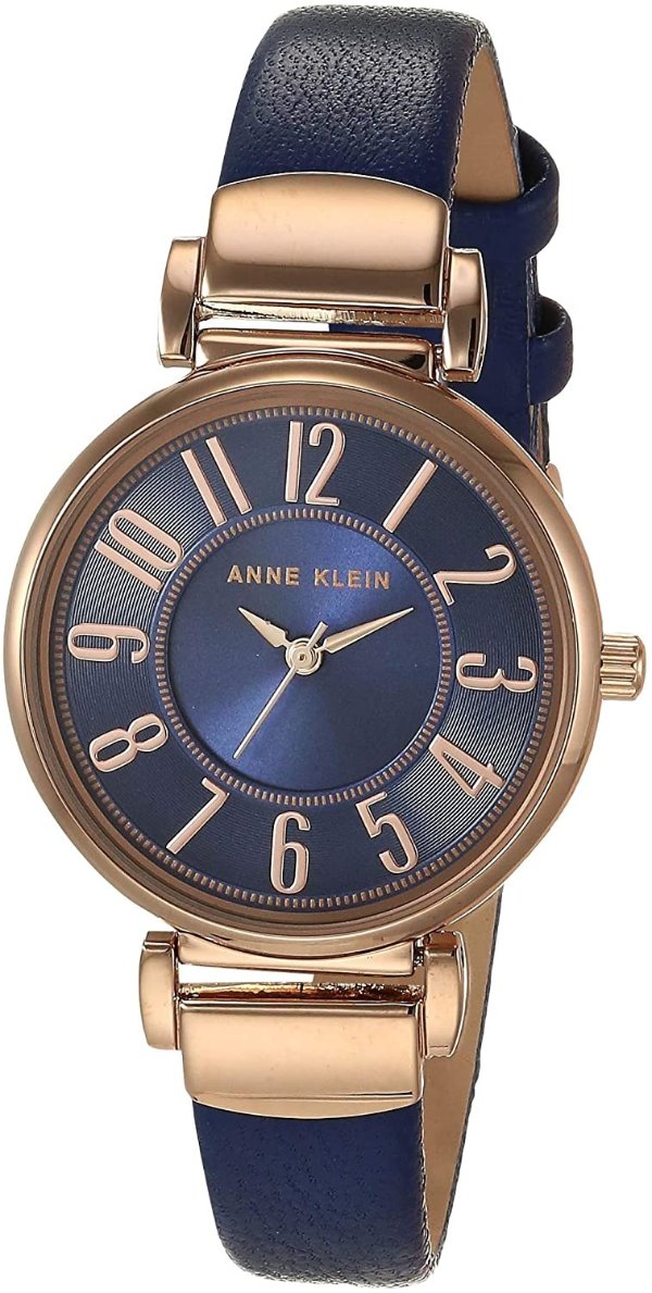 Anne Klein Women's Easy-to-Read Leather Strap Watch