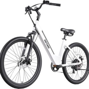 Gotrax 26" Electric Bike, Max Range 30Miles(Pedal-assist1) & 15.5/20Mph Power by 250/350W, 3 Riding Modes & Adjustable Seat, 7-Speed & Front Shock Absorber, Commuter Electric Bicycle for Adults