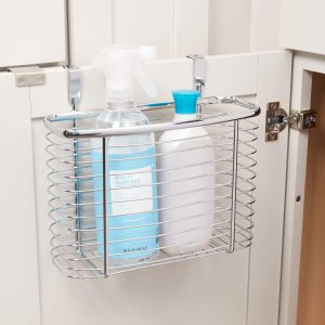 InterDesign Over the Cabinet Kitchen Storage Organizer Basket for Aluminum Foil, Sandwich Bags, Cleaning Supplies