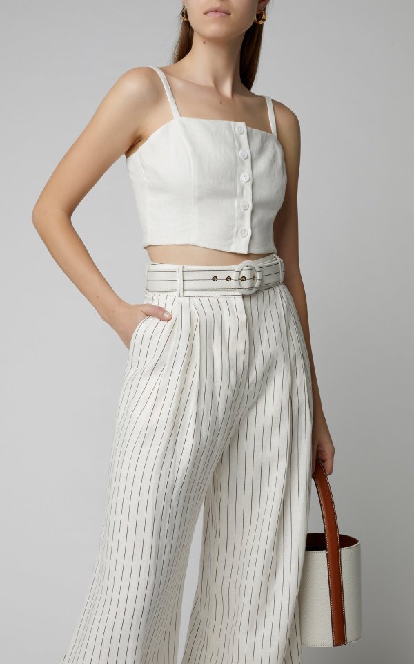 Pear Cropped Linen Top