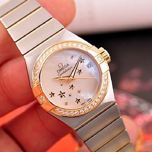 OMEGA Constellation Mother of Pearl Stainless Steel and Yellow Gold Ladies Watch