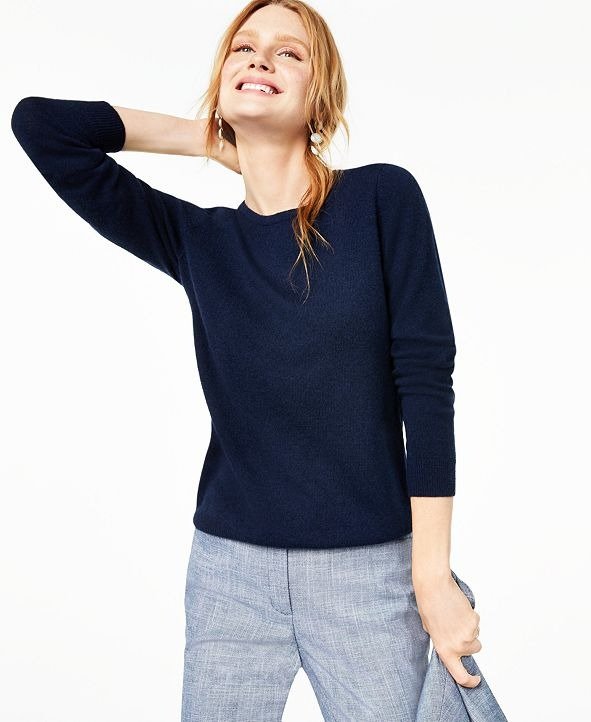Crew-Neck Cashmere Sweater, Regular & Petite Sizes, Created for Macy's