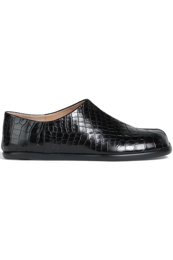 Tabi split-toe croc-effect leather loafers
