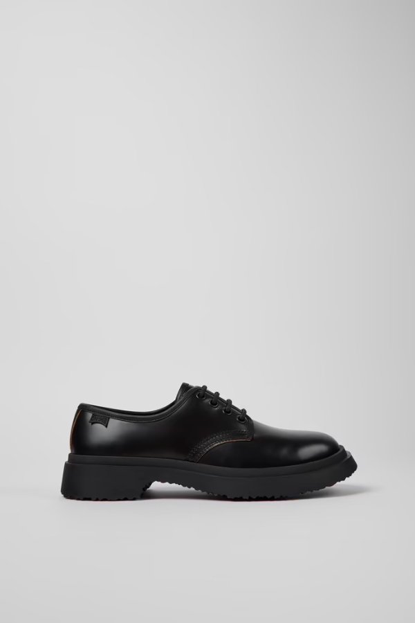 Walden Black leather lace-up shoes for women