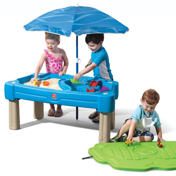 带遮阳伞，儿童玩沙玩水桌