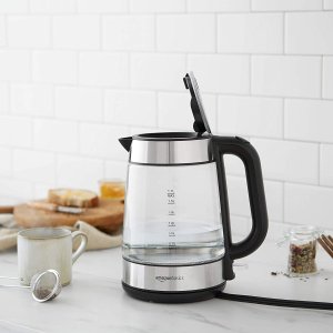 AmazonBasics Electric Glass and Steel Kettle - 1.7 Liter