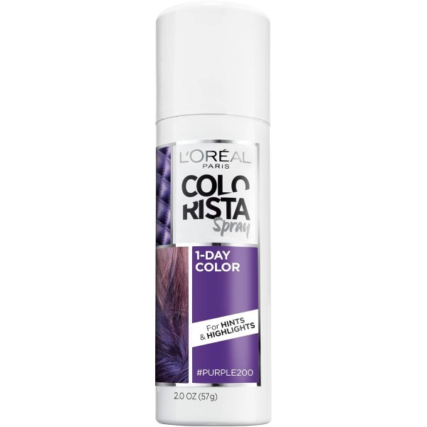 Roll over image to zoom in L'Oreal Paris Colorista 1-Day Washable Temporary Hair Color Spray, Purple