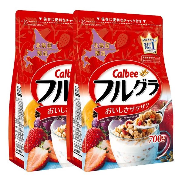 【自营】【品牌直供】Calbee 卡乐比 北海道产富果乐水果麦片700g/袋 2袋装