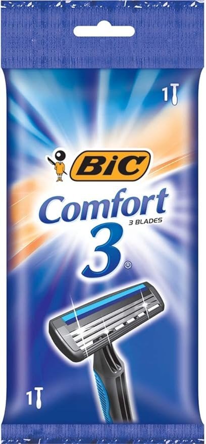 Comfort 3 Men's 3-Blade Disposable Shaving Razor, Individually Wrapped Men's Razors, 36 Count(pack of 1)